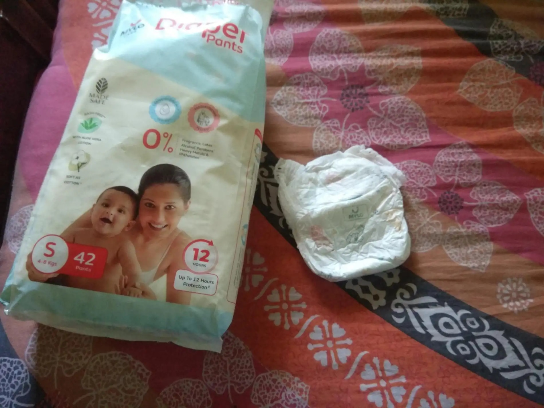 Baby Diaper Pants Small (S) Size 4-8 kgs (42 count) Leak Proof | Lightweight | Rash Free | 12 Hours Protection | ADL Technology (Pack of 1)