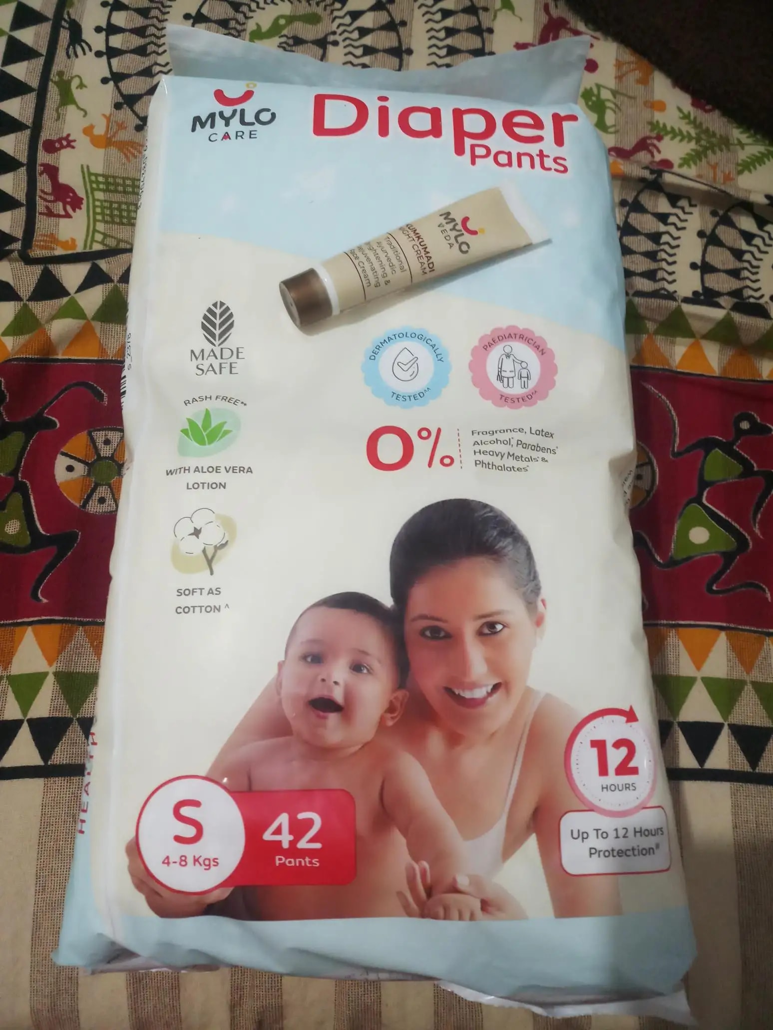 Baby Diaper Pants Small (S) Size 4-8 kgs (42 count) Leak Proof | Lightweight | Rash Free | 12 Hours Protection | ADL Technology (Pack of 1)