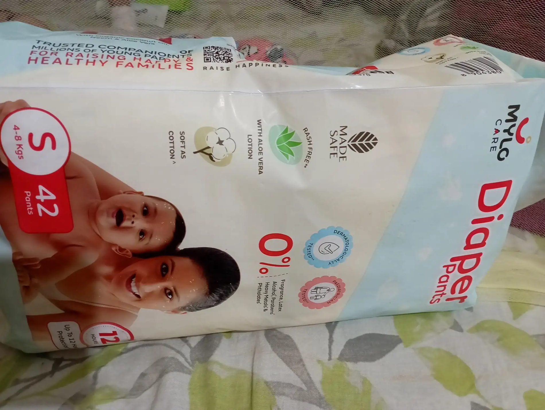 Baby Diaper Pants Small (S) Size 4-8 kgs (42 count) Leak Proof | Lightweight | Rash Free | 12 Hours Protection | ADL Technology (Pack of 1)