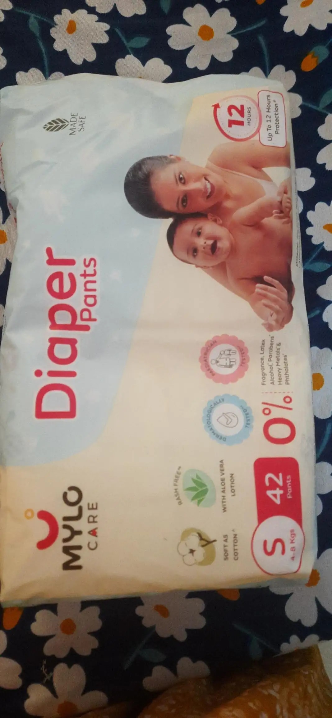 Baby Diaper Pants Small (S) Size 4-8 kgs (42 count) Leak Proof | Lightweight | Rash Free | 12 Hours Protection | ADL Technology (Pack of 1)