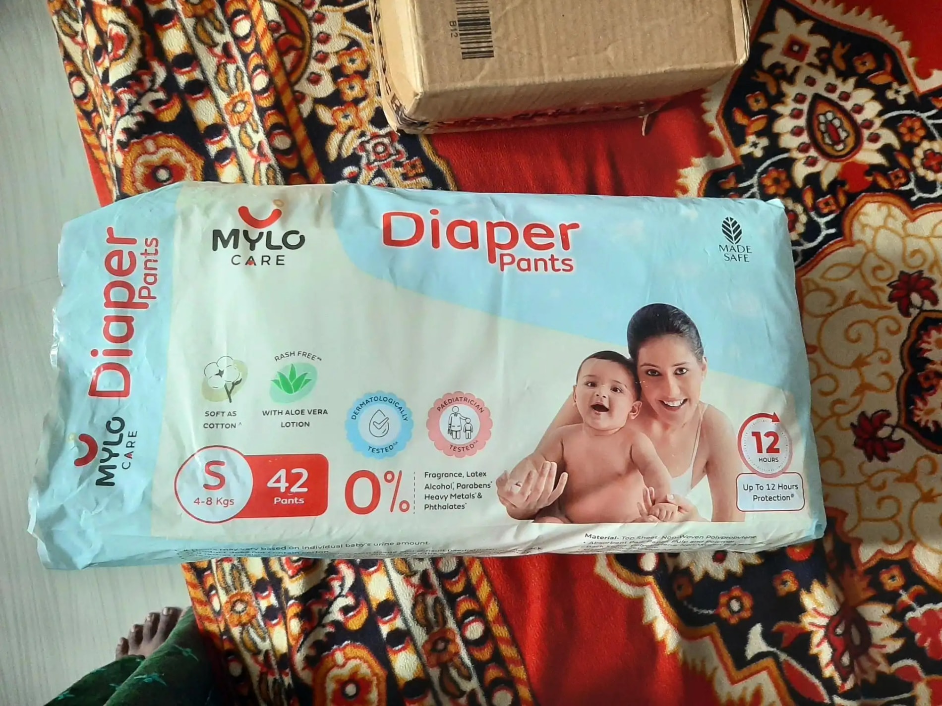 Baby Diaper Pants Small (S) Size 4-8 kgs (42 count) Leak Proof | Lightweight | Rash Free | 12 Hours Protection | ADL Technology (Pack of 1)