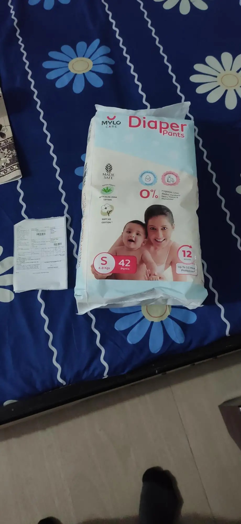 Baby Diaper Pants Small (S) Size 4-8 kgs (42 count) Leak Proof | Lightweight | Rash Free | 12 Hours Protection | ADL Technology (Pack of 1)