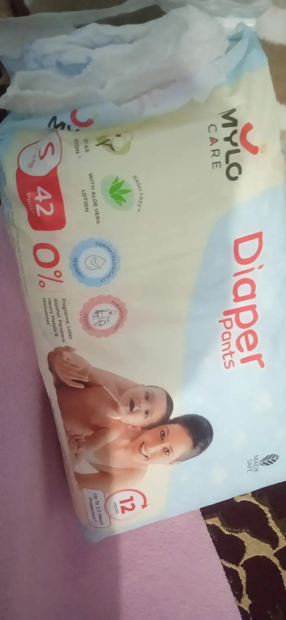 Baby Diaper Pants Small (S) Size 4-8 kgs (42 count) Leak Proof | Lightweight | Rash Free | 12 Hours Protection | ADL Technology (Pack of 1)