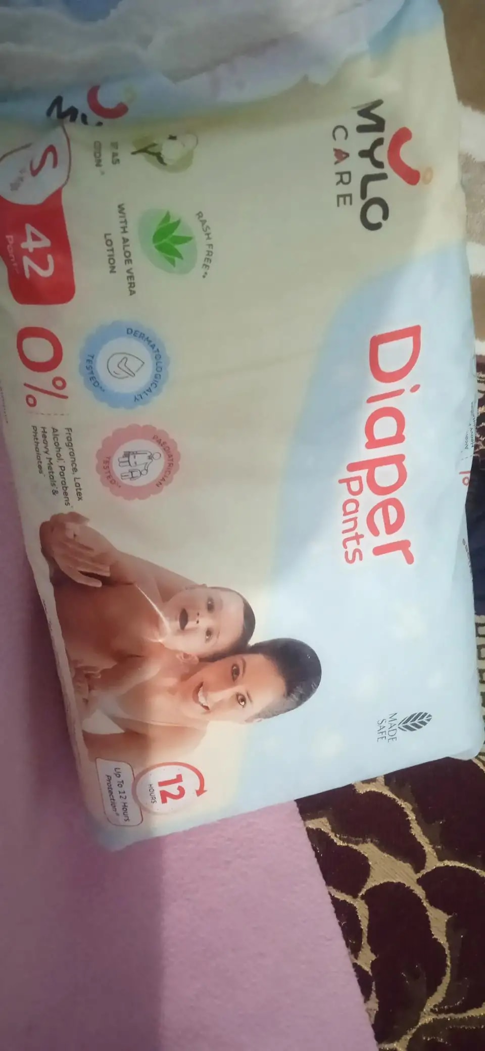 Baby Diaper Pants Small (S) Size 4-8 kgs (42 count) Leak Proof | Lightweight | Rash Free | 12 Hours Protection | ADL Technology (Pack of 1)