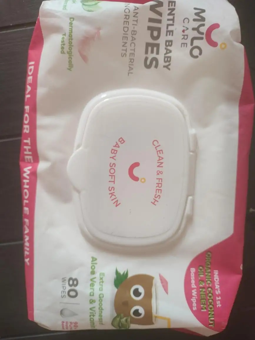 Gentle Baby Wipes With Lid - Organic Coconut Oil, Neem, Aloe Vera and Vitamin E | 98% Pure Water | Dermatologically Tested (Pack of 3) - 72 Wipes Per Pack