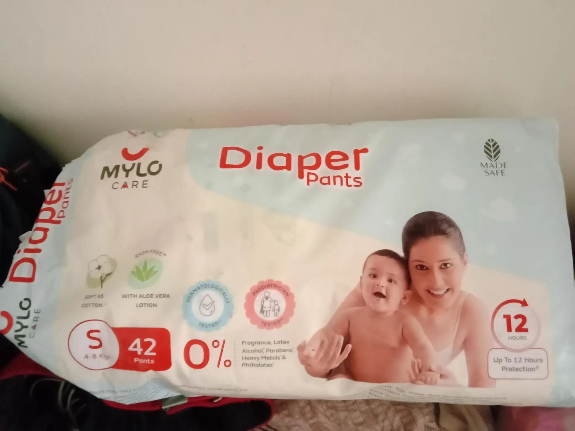 Baby Diaper Pants Small (S) Size 4-8 kgs (42 count) Leak Proof | Lightweight | Rash Free | 12 Hours Protection | ADL Technology (Pack of 1)