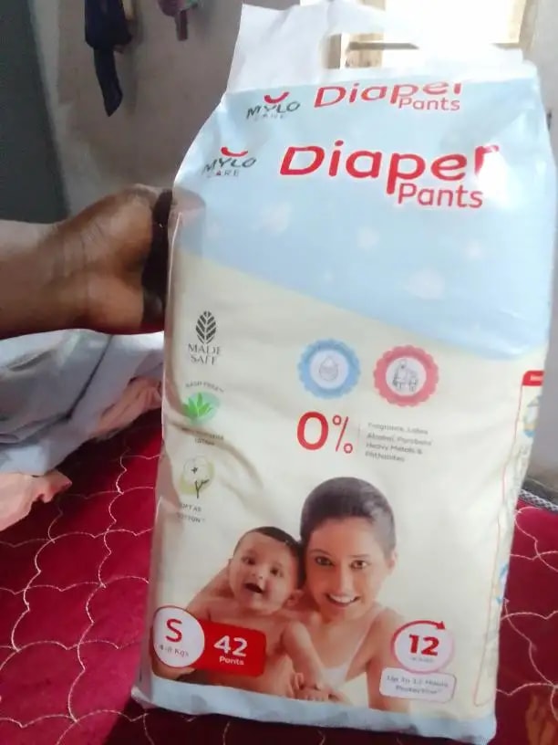 Baby Diaper Pants Small (S) Size 4-8 kgs (42 count) Leak Proof | Lightweight | Rash Free | 12 Hours Protection | ADL Technology (Pack of 1)