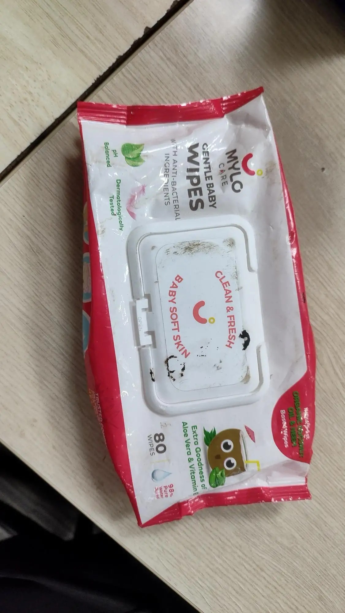 Gentle Baby Wipes With Lid - Organic Coconut Oil, Neem, Aloe Vera and Vitamin E | 98% Pure Water | Dermatologically Tested (Pack of 3) - 72 Wipes Per Pack