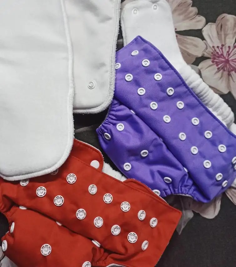Adjustable Washable & Reusable Cloth Diaper With Dry Feel, Absorbent Insert Pad (3M-3Y) | Oeko-Tex Certified | Prevents Rashes - Assorted Colors - Pack of 4