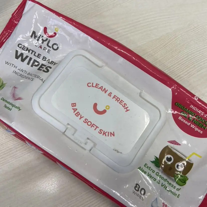 Gentle Baby Wipes With Lid - Organic Coconut Oil, Neem, Aloe Vera and Vitamin E | 98% Pure Water | Dermatologically Tested (Pack of 3) - 72 Wipes Per Pack