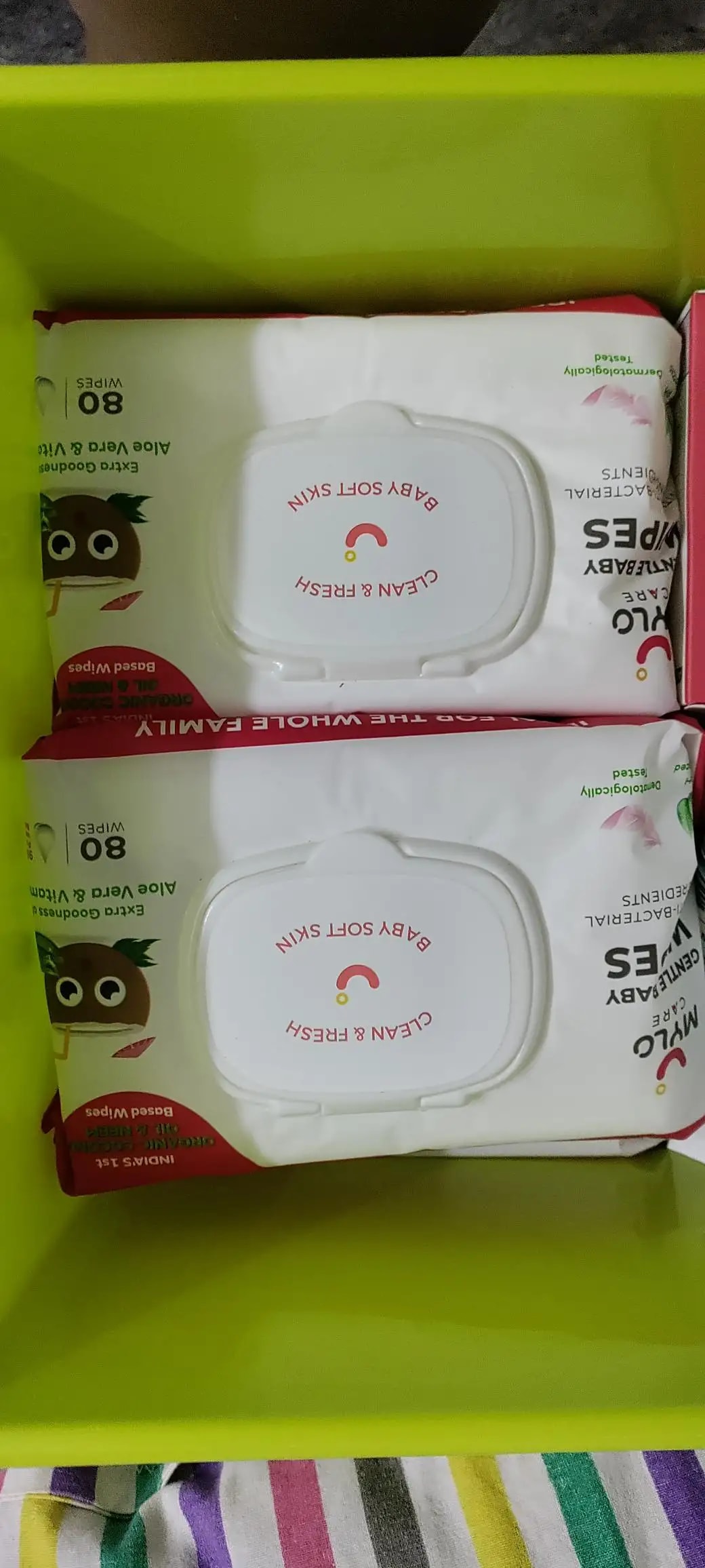 Gentle Baby Wipes With Lid - Organic Coconut Oil, Neem, Aloe Vera and Vitamin E | 98% Pure Water | Dermatologically Tested (Pack of 3) - 72 Wipes Per Pack