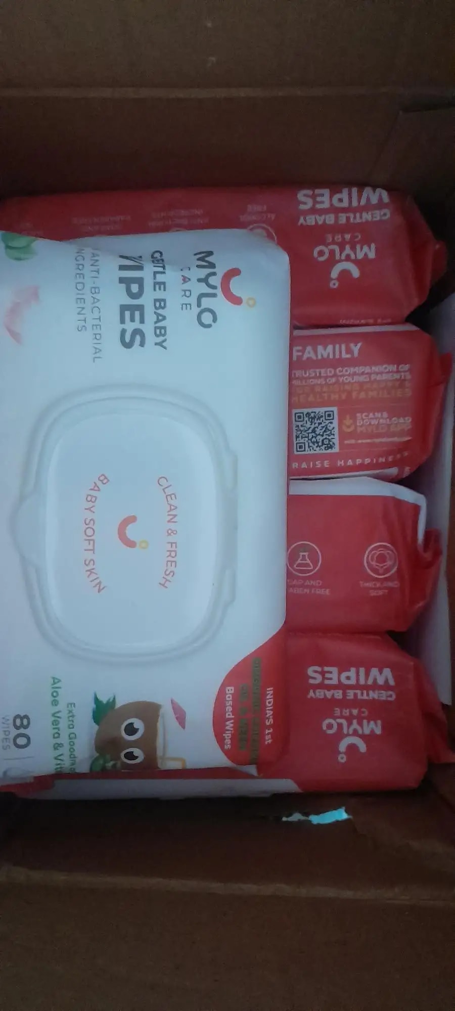 Gentle Baby Wipes With Lid - Organic Coconut Oil, Neem, Aloe Vera and Vitamin E | 98% Pure Water | Dermatologically Tested (Pack of 3) - 72 Wipes Per Pack