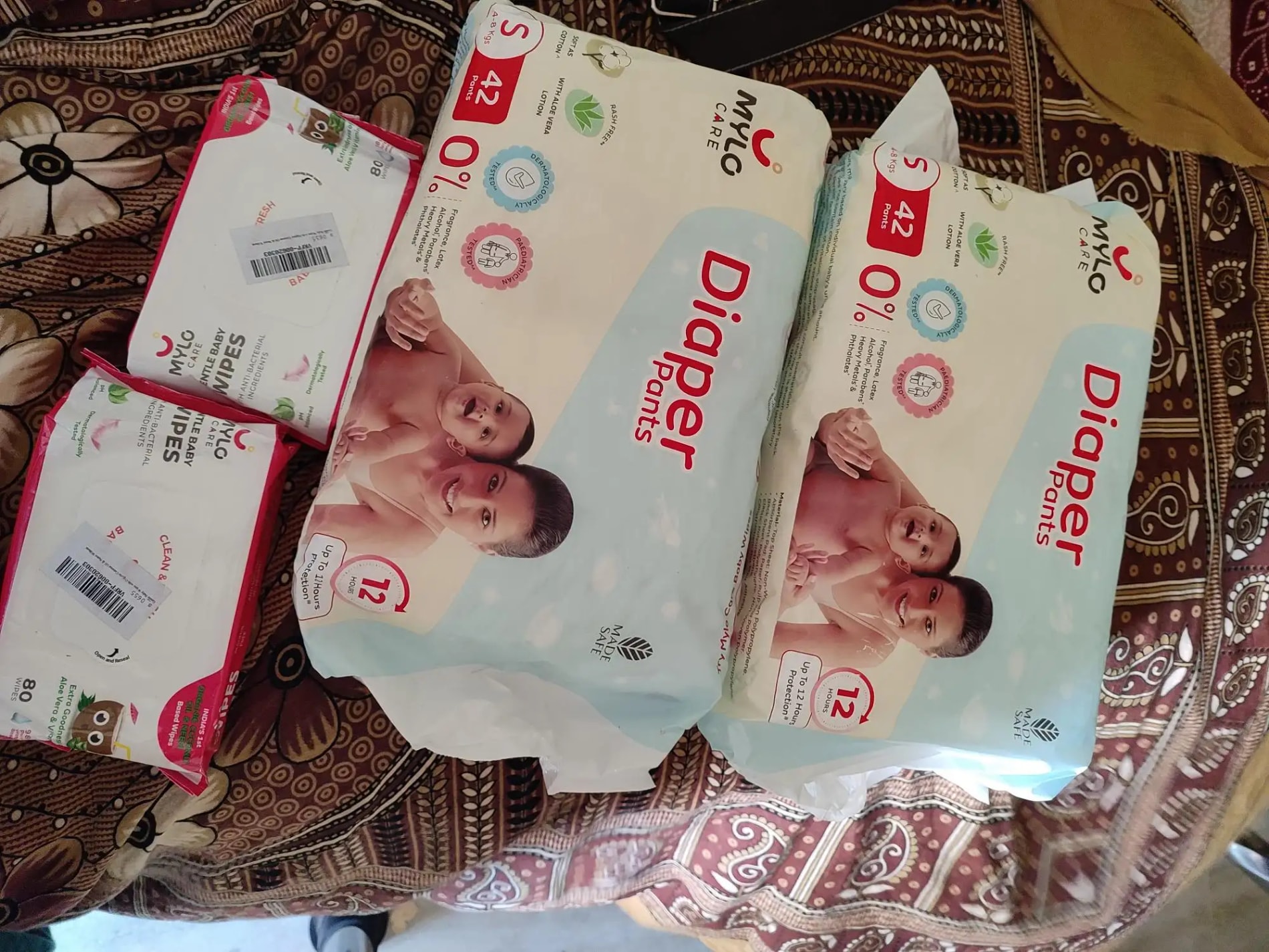 Super Saver Combo - Baby Diaper Pants Medium (M) 7-8 kgs - (76 count) Leak Proof + Extra Virgin Coconut Oil (200ml)