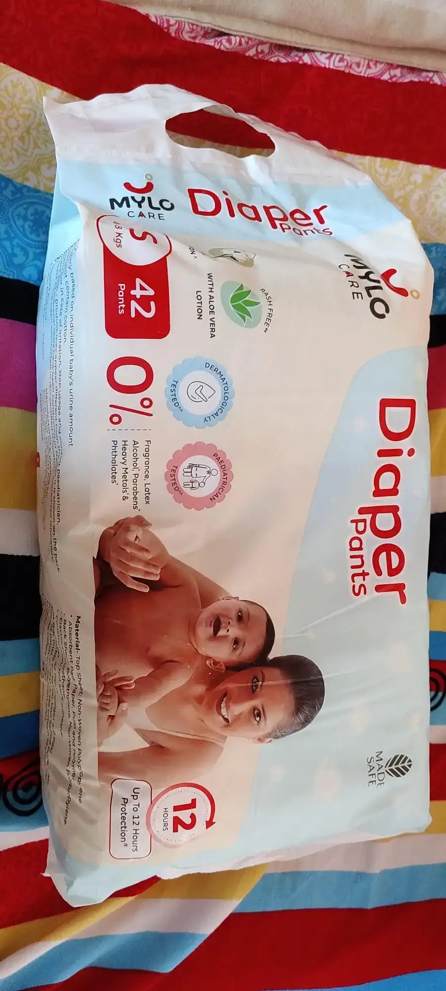 Baby Diaper Pants Small (S) Size 4-8 kgs (42 count) Leak Proof | Lightweight | Rash Free | 12 Hours Protection | ADL Technology (Pack of 1)