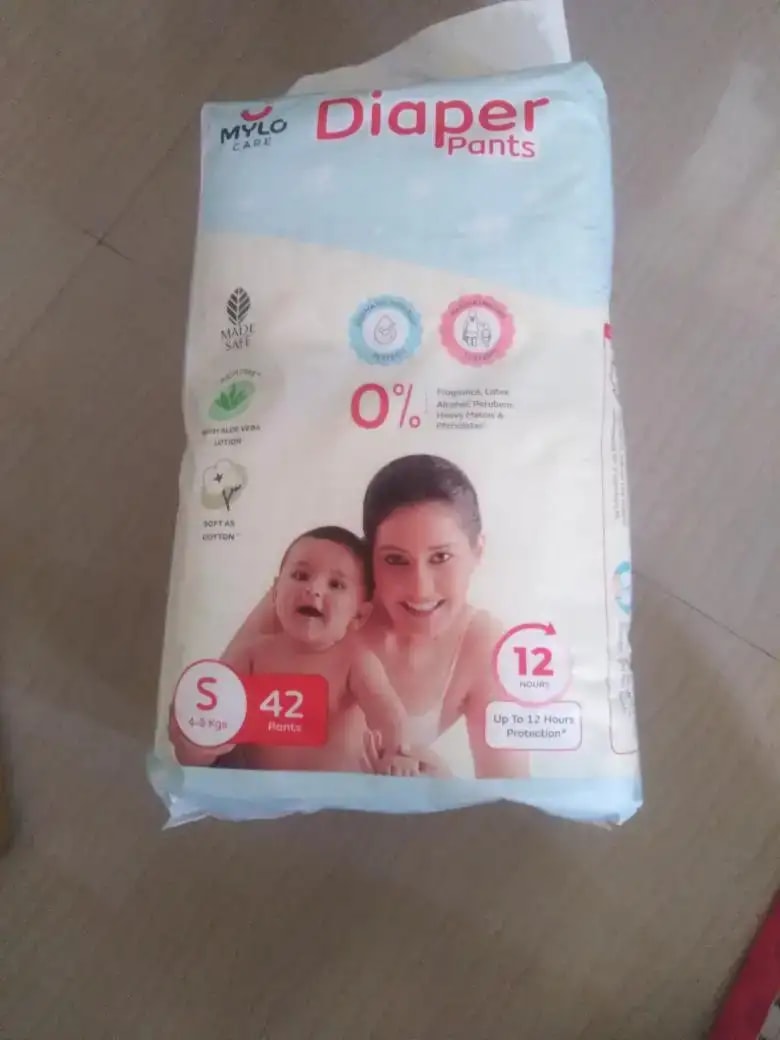 Baby Diaper Pants Small (S) Size 4-8 kgs (42 count) Leak Proof | Lightweight | Rash Free | 12 Hours Protection | ADL Technology (Pack of 1)
