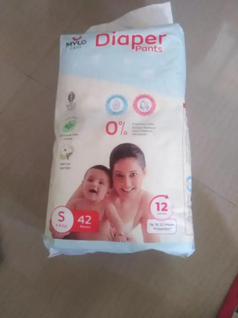 Baby Diaper Pants Small (S) Size 4-8 kgs (42 count) Leak Proof | Lightweight | Rash Free | 12 Hours Protection | ADL Technology (Pack of 1)