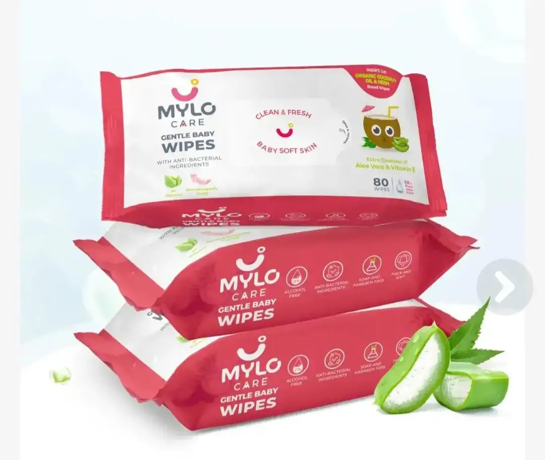 Gentle Baby Wipes With Lid - Organic Coconut Oil, Neem, Aloe Vera and Vitamin E | 98% Pure Water | Dermatologically Tested (Pack of 3) - 72 Wipes Per Pack