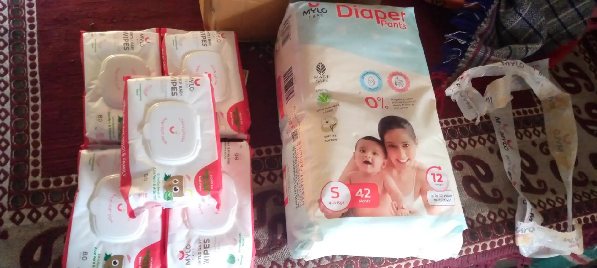 Baby Diaper Pants Small (S) Size 4-8 kgs (42 count) Leak Proof | Lightweight | Rash Free | 12 Hours Protection | ADL Technology (Pack of 1)