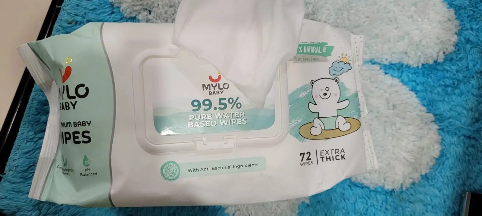 Gentle Baby Wipes With Lid - Organic Coconut Oil, Neem, Aloe Vera and Vitamin E | 98% Pure Water | Dermatologically Tested (Pack of 3) - 72 Wipes Per Pack