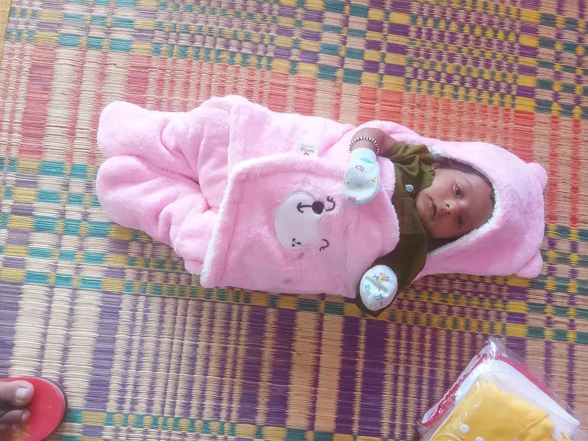 Baby Wrapper for New Born | Baby Swaddling Wrapper | 4-in-1 All Season AC Blanket cum Sleeping Bag for Baby 0-6 Months - Light Pink & Mint Green