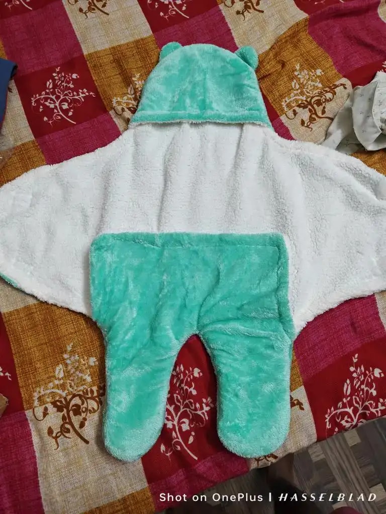 Baby Wrapper for New Born | Baby Swaddling Wrapper | 4-in-1 All Season AC Blanket cum Sleeping Bag for Baby 0-6 Months - Light Pink & Mint Green