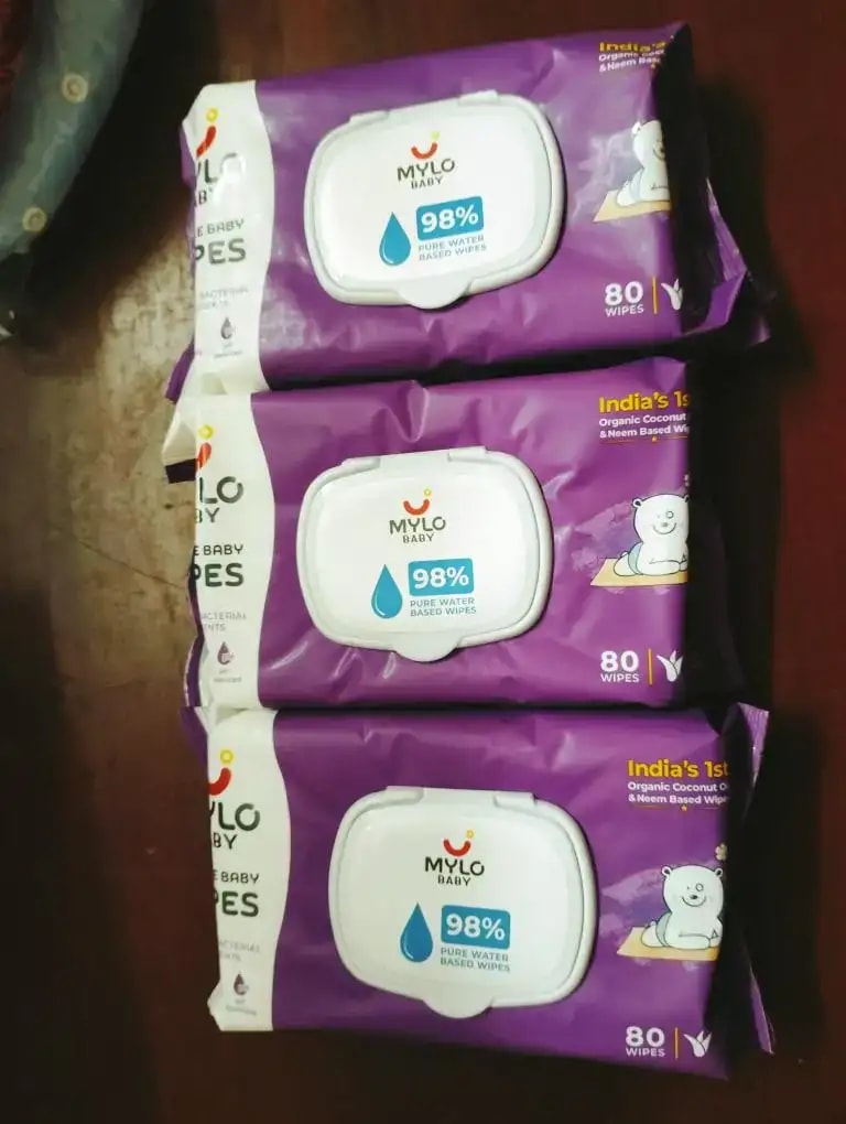 Gentle Baby Wipes With Lid - Organic Coconut Oil, Neem, Aloe Vera and Vitamin E | 98% Pure Water | Dermatologically Tested (Pack of 3) - 72 Wipes Per Pack