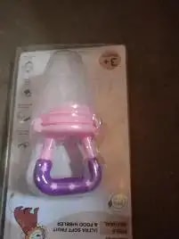 Feels Natural Ultra Soft Fruit & Food Nibbler- Pink | Convenient to Introduce Fruits & Veggies to Baby | Ultra-soft Silicone Mesh for Easy Chewing | Easy One Snap Filling | Helps Relieve Teething Discomfort