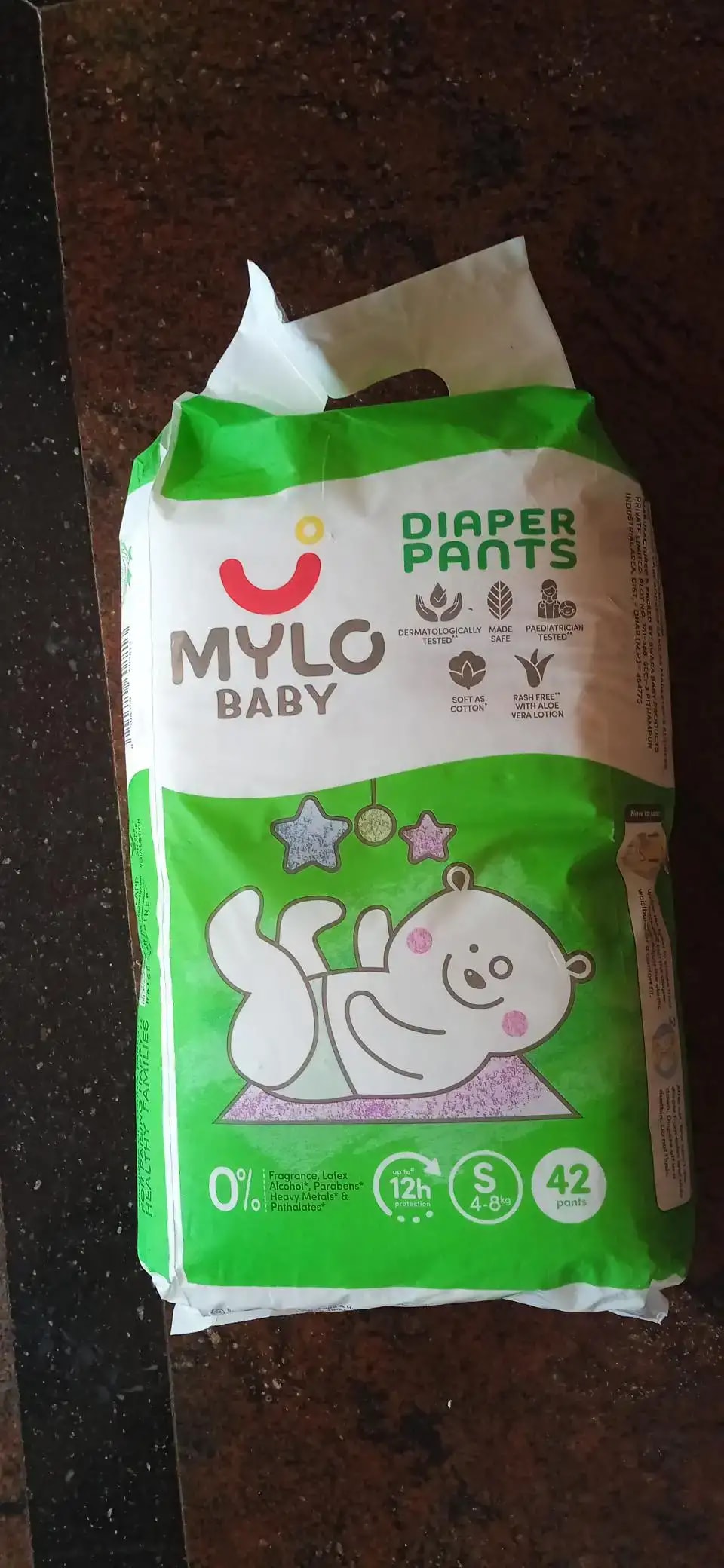 Baby Diaper Pants Small (S) Size 4-8 kgs (42 count) Leak Proof | Lightweight | Rash Free | 12 Hours Protection | ADL Technology (Pack of 1)
