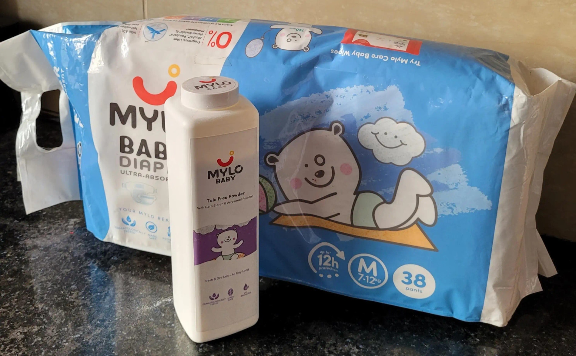 Super Saver Combo - Baby Diaper Pants Medium (M) 7-8 kgs - (76 count) Leak Proof + Extra Virgin Coconut Oil (200ml)