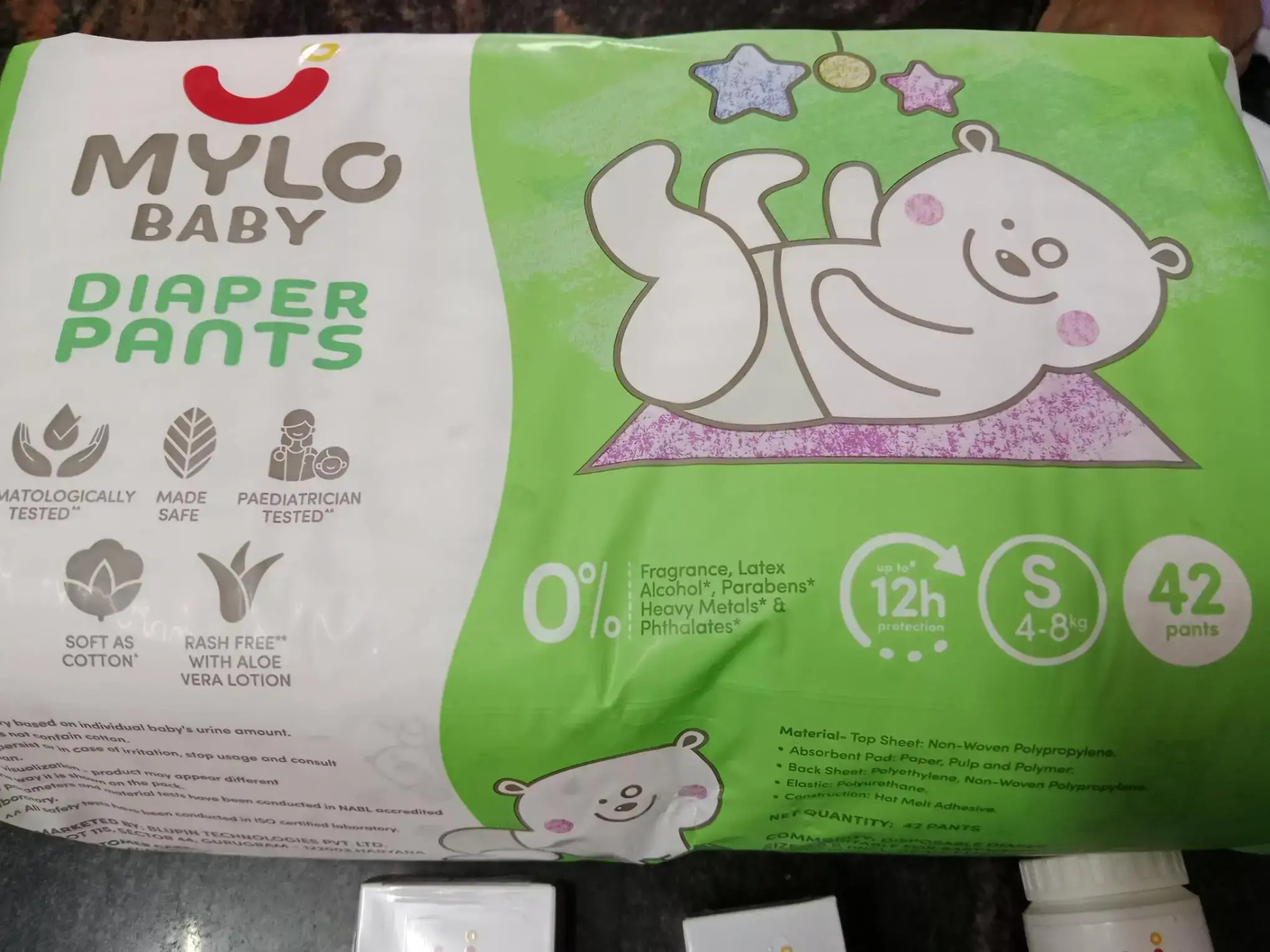 Baby Diaper Pants Small (S) Size 4-8 kgs (42 count) Leak Proof | Lightweight | Rash Free | 12 Hours Protection | ADL Technology (Pack of 1)