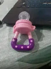 Feels Natural Ultra Soft Fruit & Food Nibbler- Pink | Convenient to Introduce Fruits & Veggies to Baby | Ultra-soft Silicone Mesh for Easy Chewing | Easy One Snap Filling | Helps Relieve Teething Discomfort