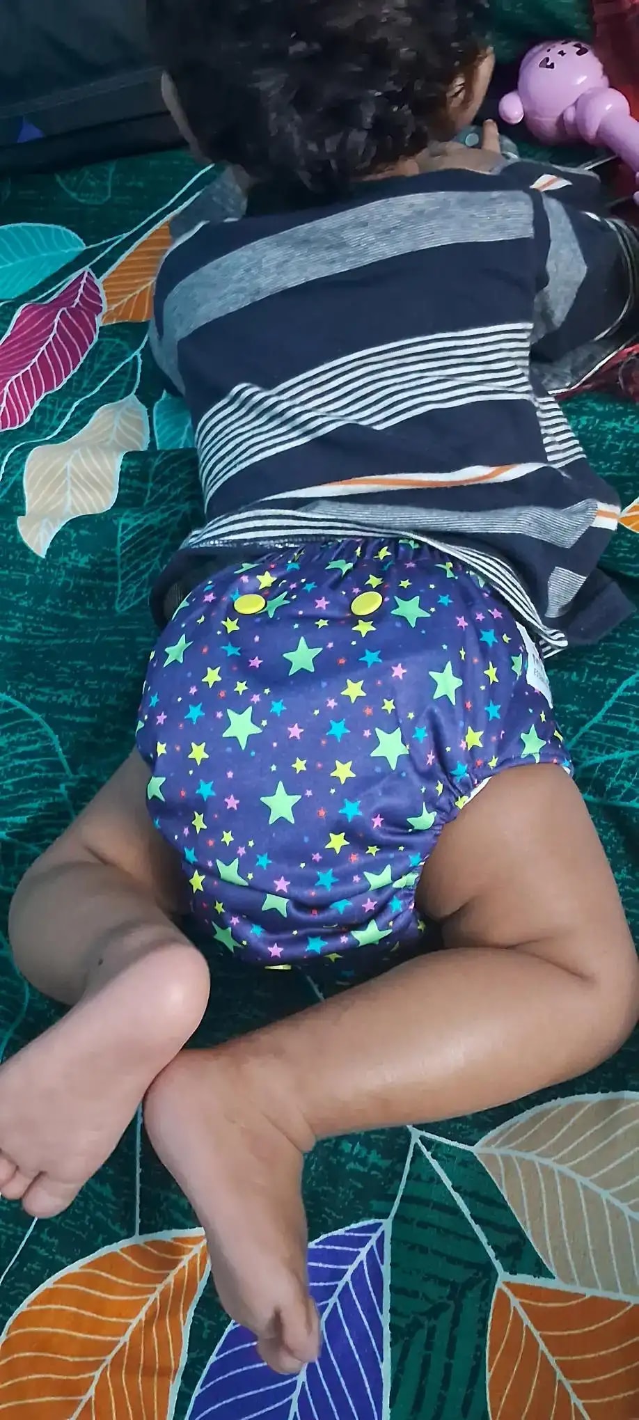 Adjustable Washable & Reusable Cloth Diaper With Dry Feel, Absorbent Insert Pad (3M-3Y) | Oeko-Tex Certified | Prevents Rashes - Assorted Colors - Pack of 4