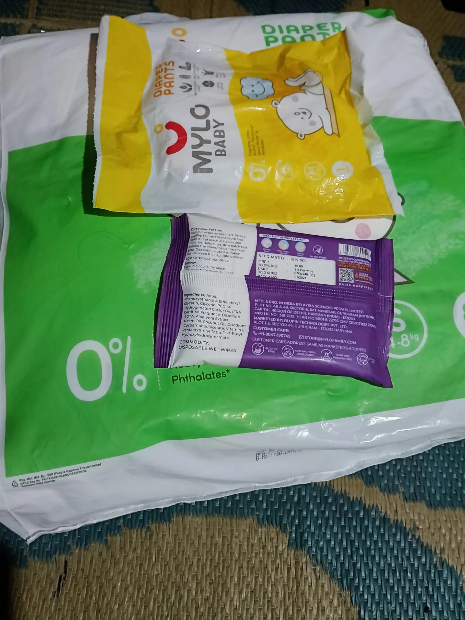Baby Diaper Pants Small (S) Size 4-8 kgs (42 count) Leak Proof | Lightweight | Rash Free | 12 Hours Protection | ADL Technology (Pack of 1)