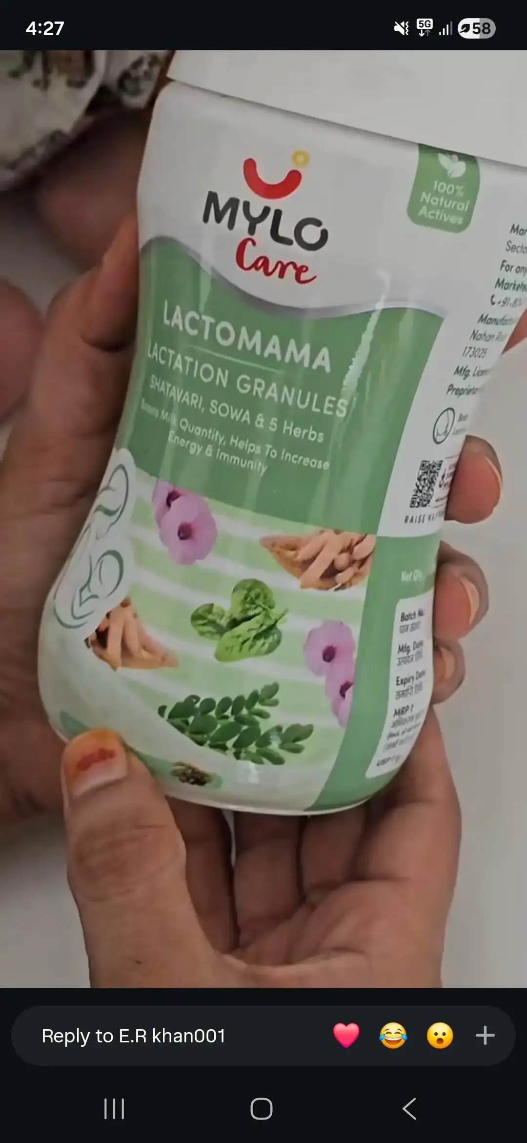 Mylo LactoMama ™ | With Shatavari, Sowa & 5 herbs | Natural Supplement for Boosting Breast Milk | 100% Natural Ingredients | 300g | Pack of 2 | Elaichi