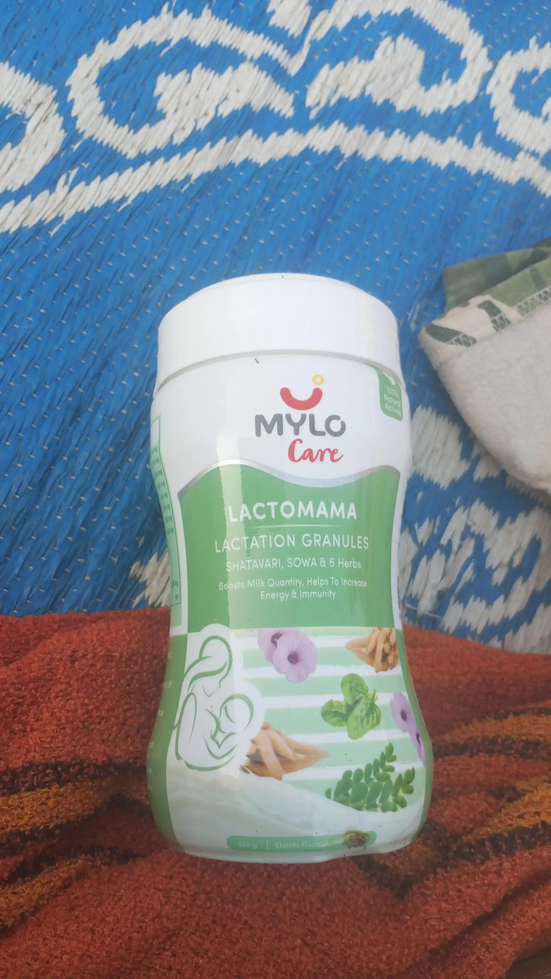 Mylo LactoMama ™ | With Shatavari, Sowa & 5 herbs | Natural Supplement for Boosting Breast Milk | 100% Natural Ingredients | 300g | Pack of 2 | Elaichi