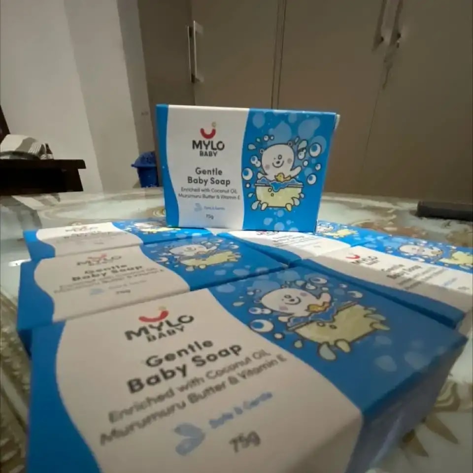 Mylo Baby Soap 75g - For 0-3 years with Vitamin E, Murumuru Butter, Jojoba Oil & Coconut Oil - Pack of 6