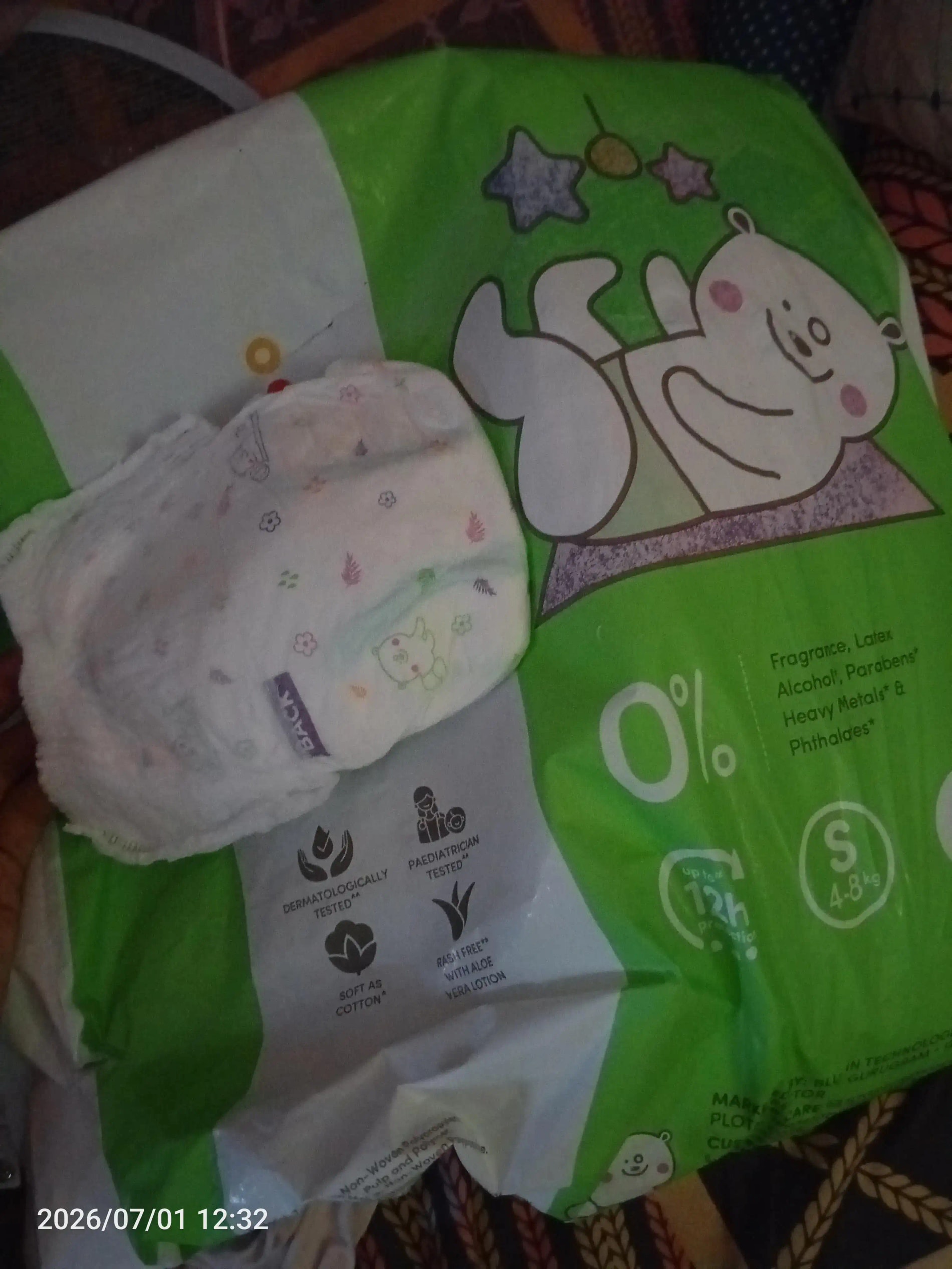 Baby Diaper Pants Small (S) Size 4-8 kgs (42 count) Leak Proof | Lightweight | Rash Free | 12 Hours Protection | ADL Technology (Pack of 1)