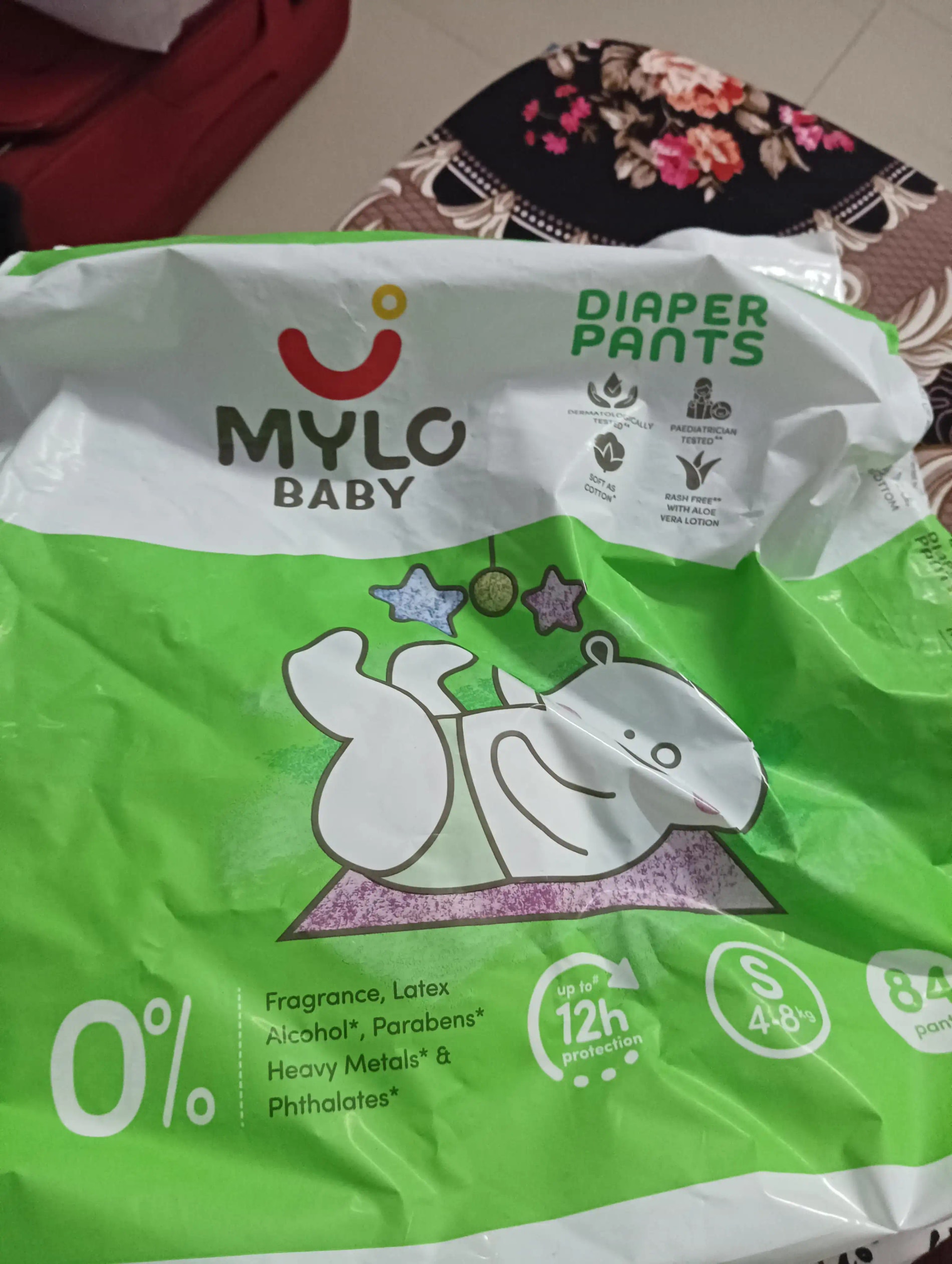 Super Saver Combo - Baby Diaper Pants Medium (M) 7-8 kgs - (76 count) Leak Proof + Extra Virgin Coconut Oil (200ml)