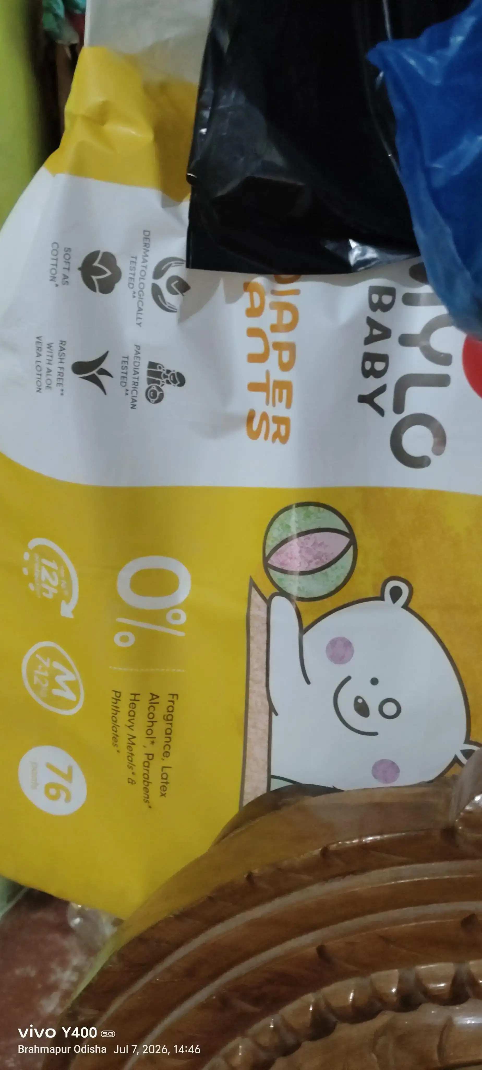 Super Saver Combo - Baby Diaper Pants Medium (M) 7-8 kgs - (76 count) Leak Proof + Extra Virgin Coconut Oil (200ml)