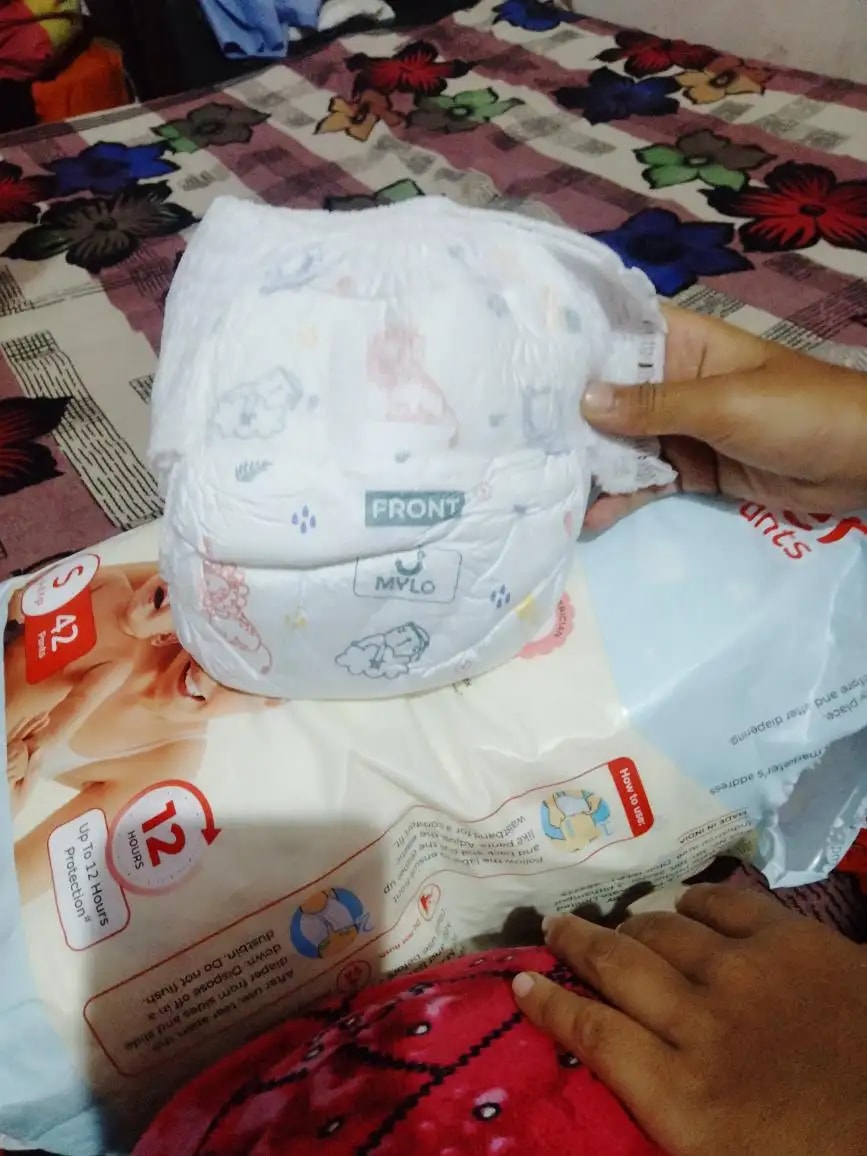 Baby Diaper Pants Small (S) Size 4-8 kgs (42 count) Leak Proof | Lightweight | Rash Free | 12 Hours Protection | ADL Technology (Pack of 1)