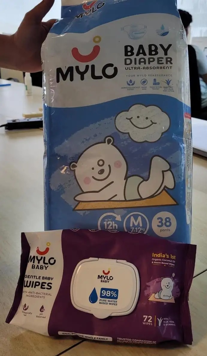 Super Saver Combo - Baby Diaper Pants Medium (M) 7-8 kgs - (76 count) Leak Proof + Extra Virgin Coconut Oil (200ml)