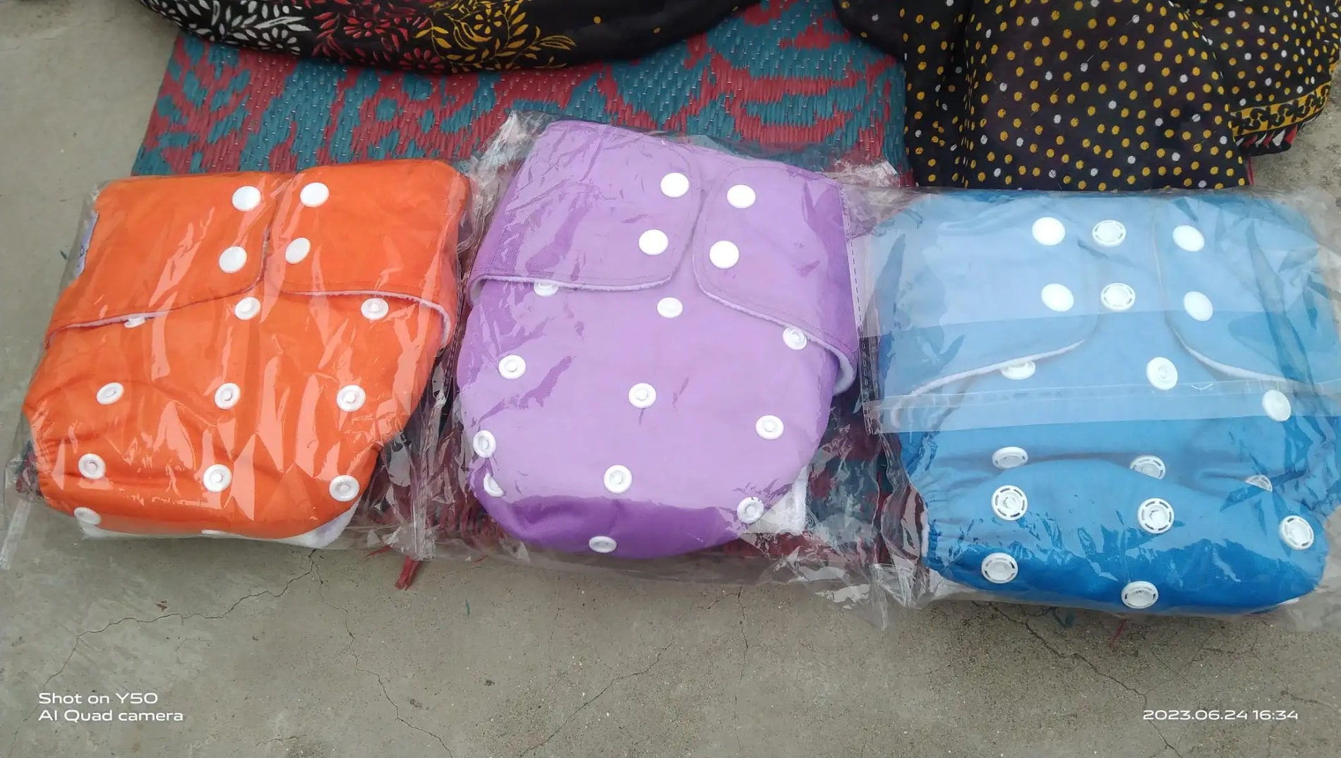 Adjustable Washable & Reusable Cloth Diaper With Dry Feel, Absorbent Insert Pad (3M-3Y) | Oeko-Tex Certified | Prevents Rashes - Assorted Colors - Pack of 4