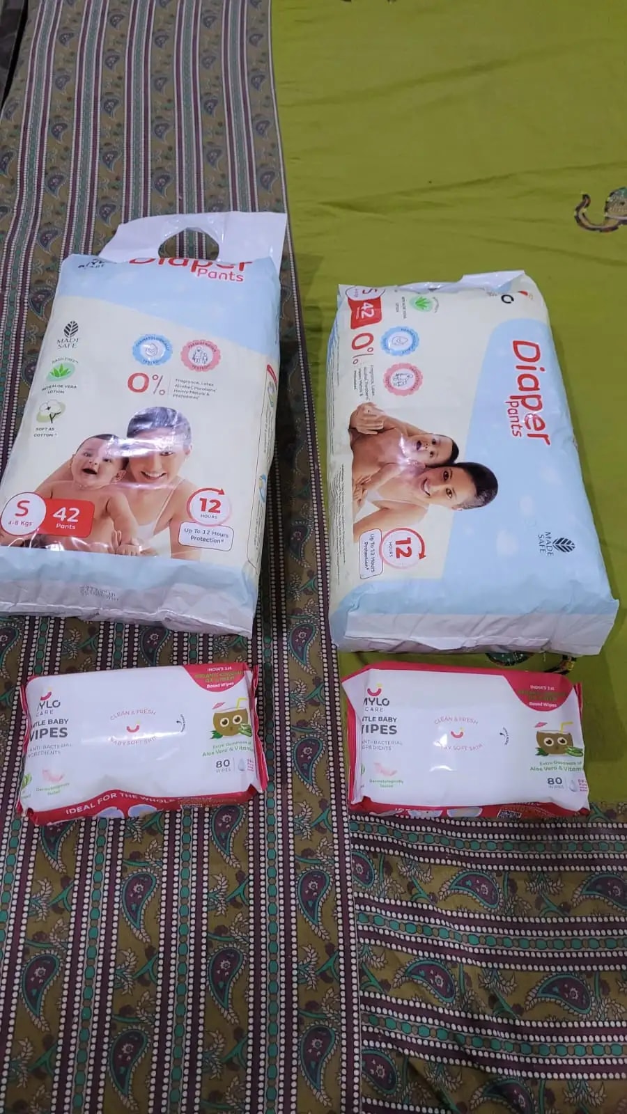Super Saver Combo - Baby Diaper Pants Medium (M) 7-8 kgs - (76 count) Leak Proof + Extra Virgin Coconut Oil (200ml)