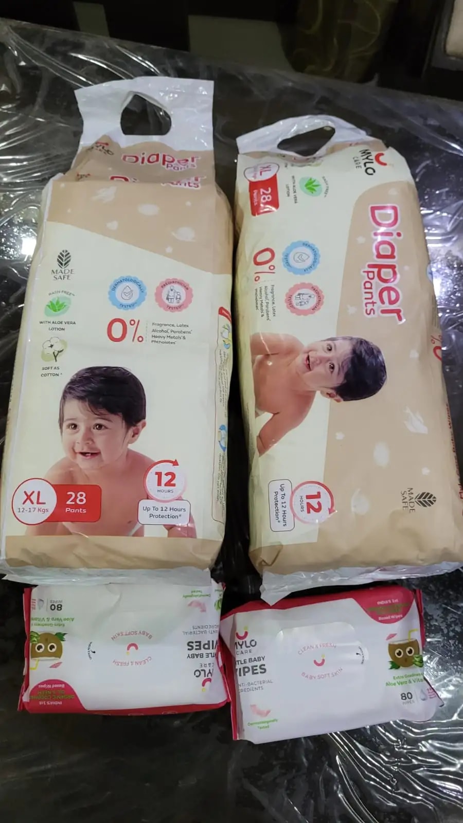Super Saver Combo - Baby Diaper Pants Medium (M) 7-8 kgs - (76 count) Leak Proof + Extra Virgin Coconut Oil (200ml)