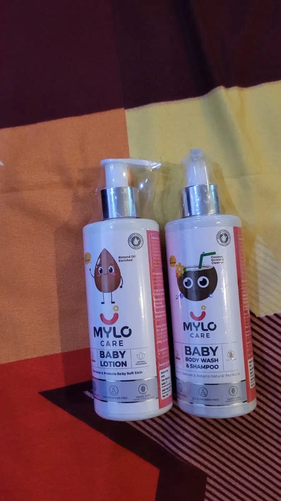 Baby Bath Essentials - Baby Body Wash & Shampoo (200 ml) and Mylo Care Baby Lotion (200 ml) | Tear Free Formulation | 24 Hours Moisturization