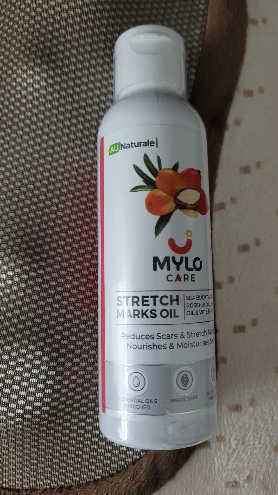 Stretch Marks Oil With Sea Buckthorn, Rosehip, Argan & Coconut Oil | Scars & Stretch Mark Lightening | Natural Skin Care Solution for Pregnant Women - 100ml